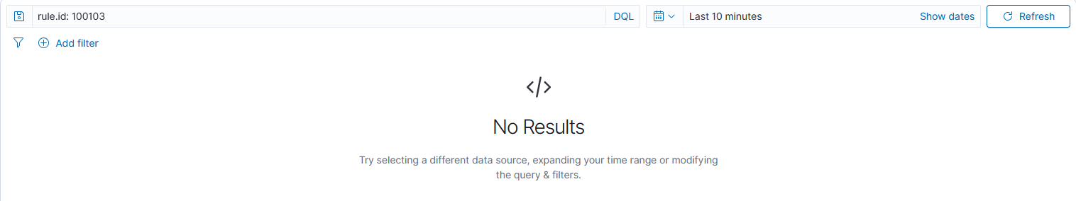 Rule 100103 — No Results after benign wrong password test
