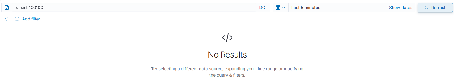 Rule 100100 — No Results after mapped drive test